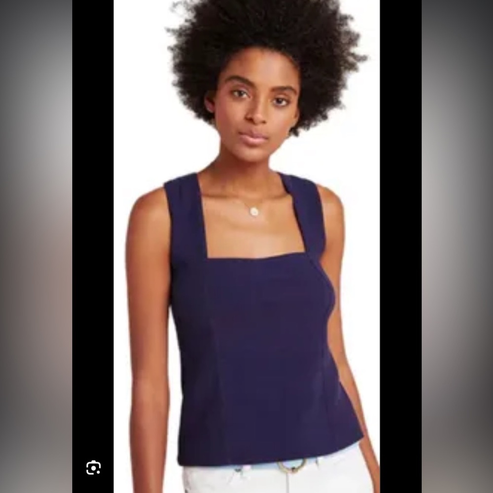 ANTHROPOLOGIE MAEVE stephie cross back top knit S navy NwT